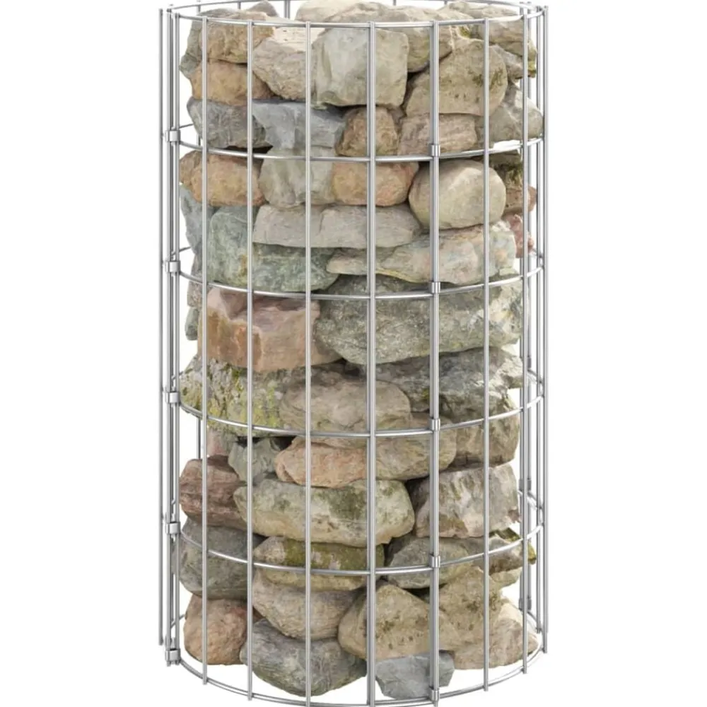 vidaXL Poste circular de gaviones acero galvanizado Ø30x50 cm Sale