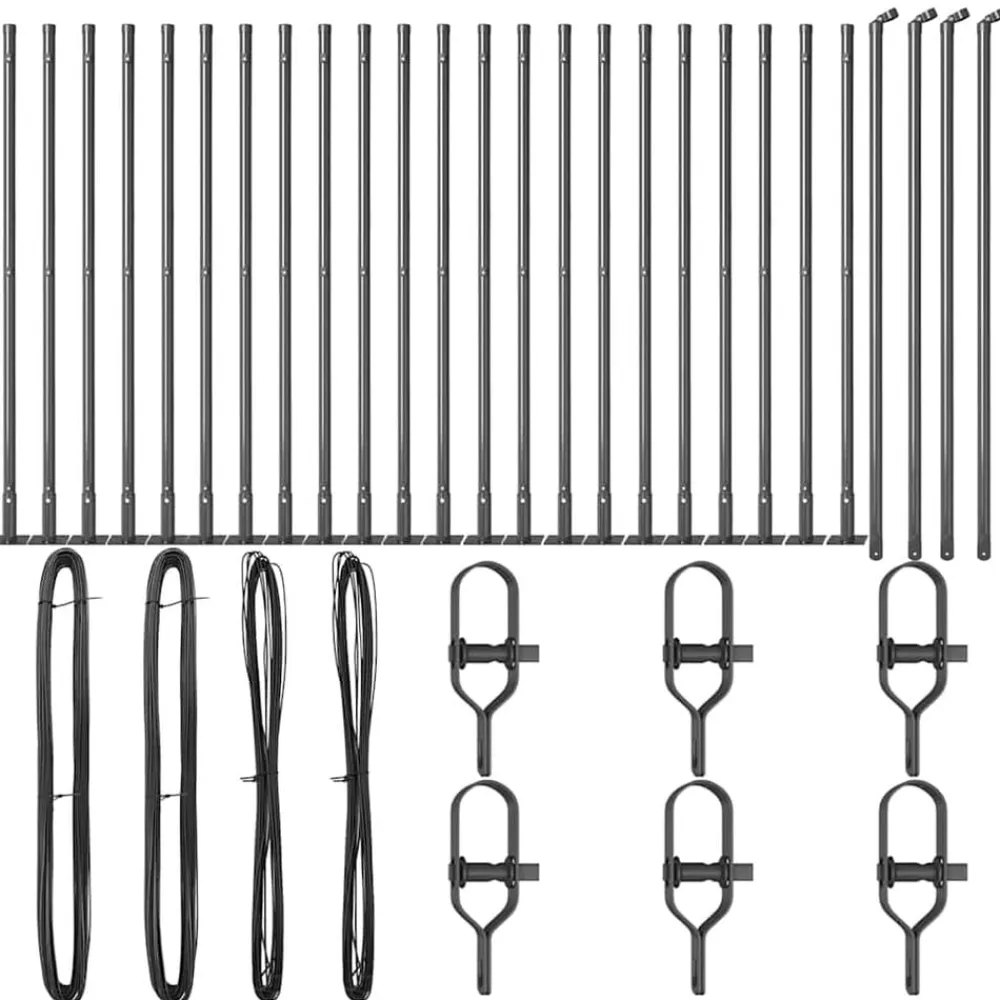 vidaXL Vallas De Jardín-Poste de Valla 26 pcs 3,2 x 3,2 x 50 cm