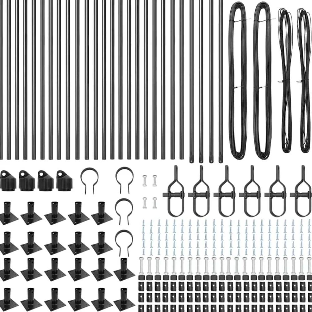 vidaXL Vallas De Jardín-Poste de Valla 26 pcs 3,2 x 3,2 x 50 cm