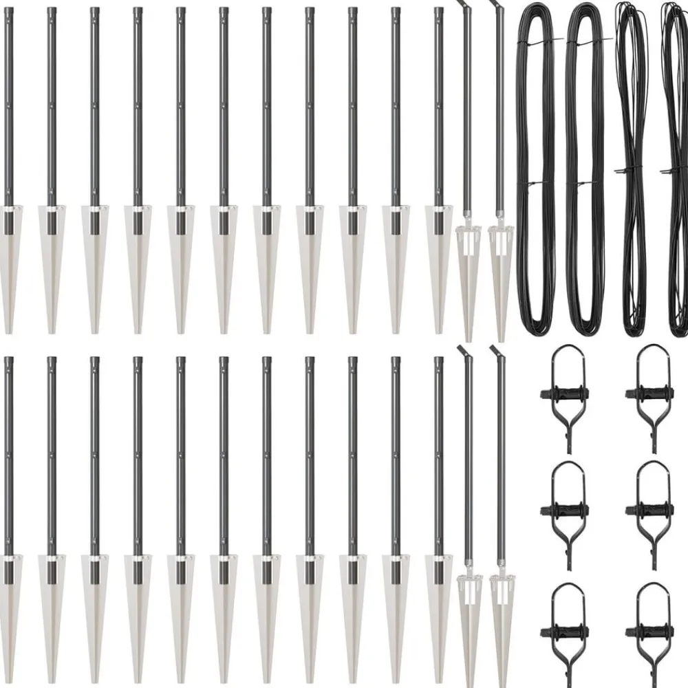 vidaXL Vallas De Jardín-Poste de Valla 26 pcs 3,2 x 3,2 x 105 cm