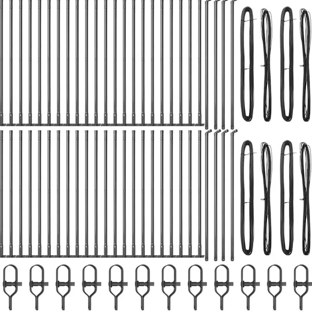 vidaXL Vallas De Jardín-Poste de Valla 52 pcs 3,2 x 3,2 x 50 cm