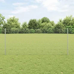 vidaXL Vallas De Jardín-Poste de Valla 22 pcs Plateado 140 cm Acero