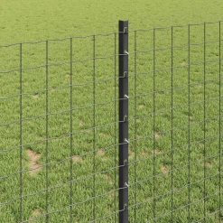 vidaXL Vallas De Jardín-Poste de Valla 5 pcs Gris 100 cm Acero