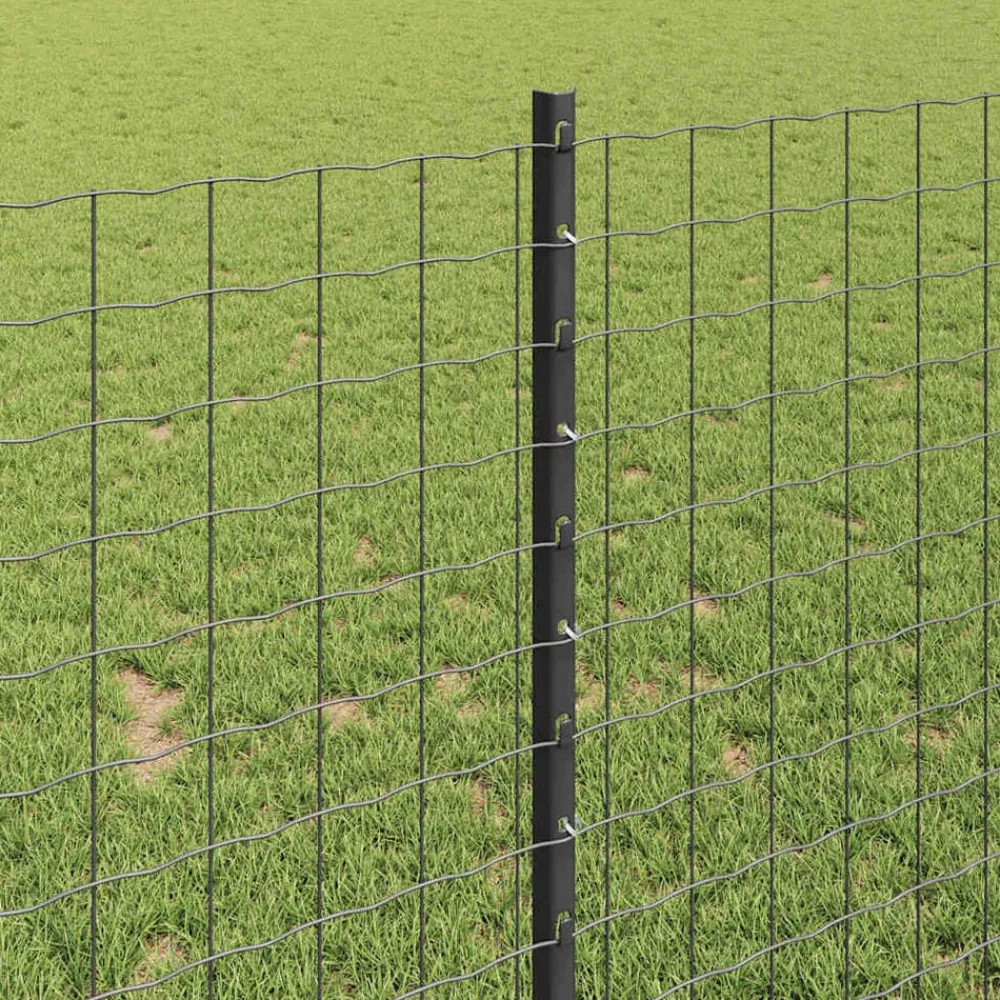 vidaXL Vallas De Jardín-Poste de Valla 5 pcs Gris 100 cm Acero