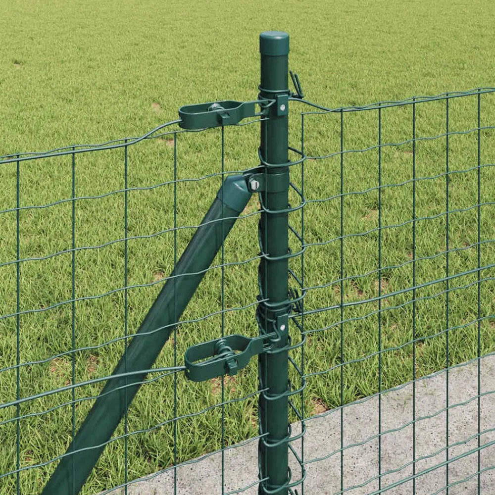 vidaXL Poste de Valla 13 pcs Acero Verde Sale