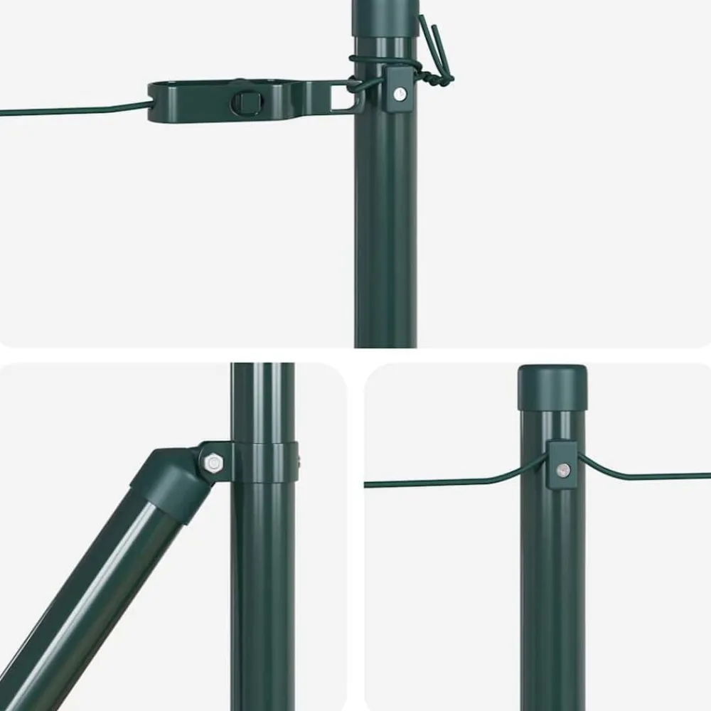 vidaXL Poste de Valla 13 pcs Acero Verde Sale