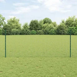 vidaXL Poste de Valla 11 pcs Verde 100 cm Acero Acero/verde