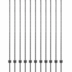 vidaXL Poste de Valla 11 pcs Gris 150 cm Acero Acero/gris New