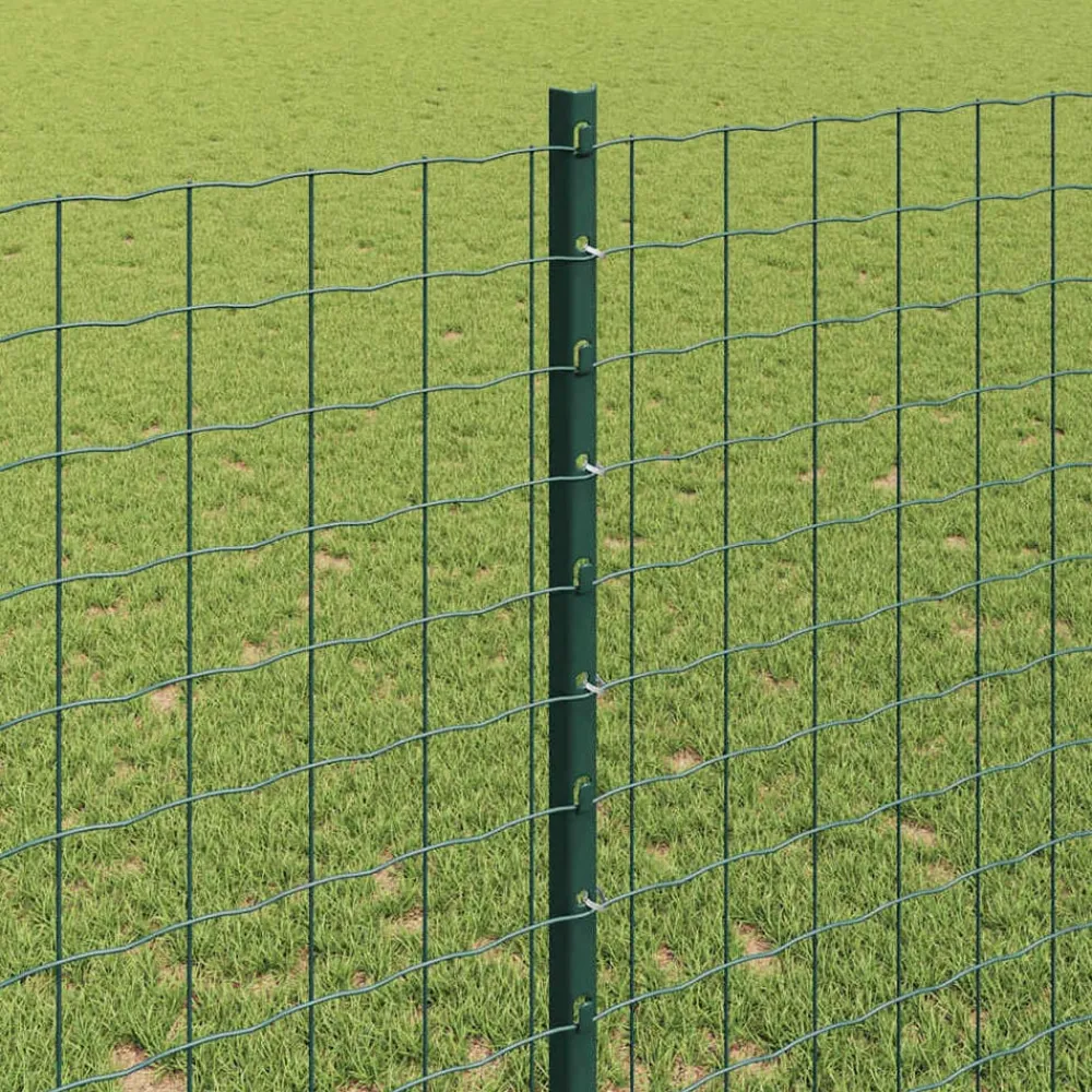vidaXL Poste de Valla 22 pcs Verde 180 cm Acero Acero/verde Clearance