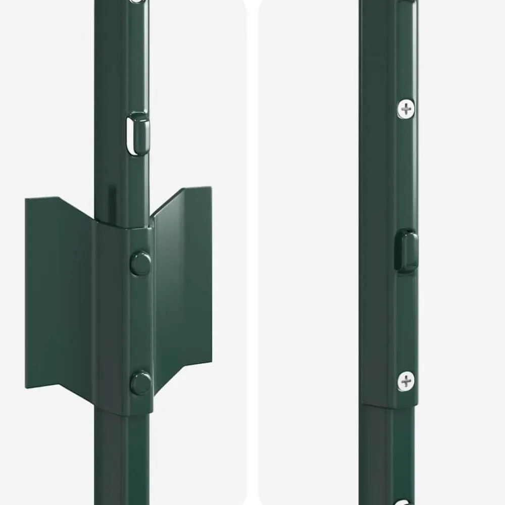 vidaXL Poste de Valla 22 pcs Verde 180 cm Acero Acero/verde Clearance