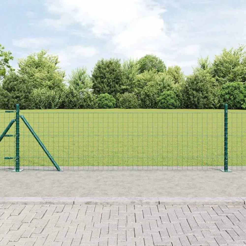 vidaXL Poste de Valla 52 pcs Gris 3,2 x 3,2 x 50 cm Verde Best