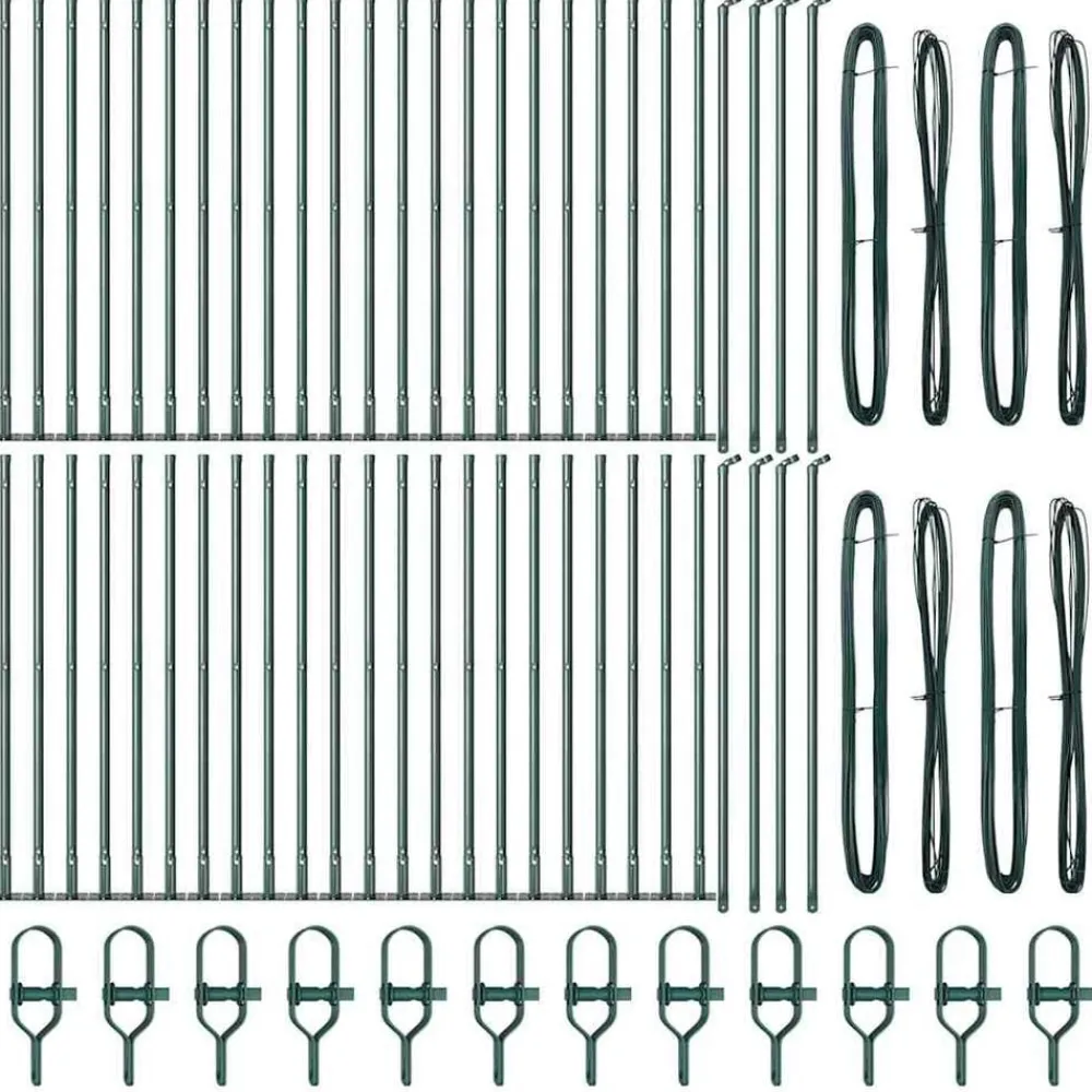 vidaXL Poste de Valla 52 pcs Gris 3,2 x 3,2 x 50 cm Verde Best