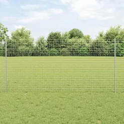vidaXL Vallas De Jardín-Poste de Valla 11 pcs Plateado 120 cm Acero