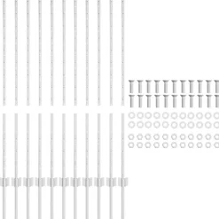 vidaXL Vallas De Jardín-Poste de Valla 11 pcs Plateado 120 cm Acero