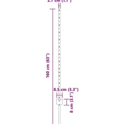 vidaXL Vallas De Jardín-Poste de Valla 11 pcs Plateado 120 cm Acero