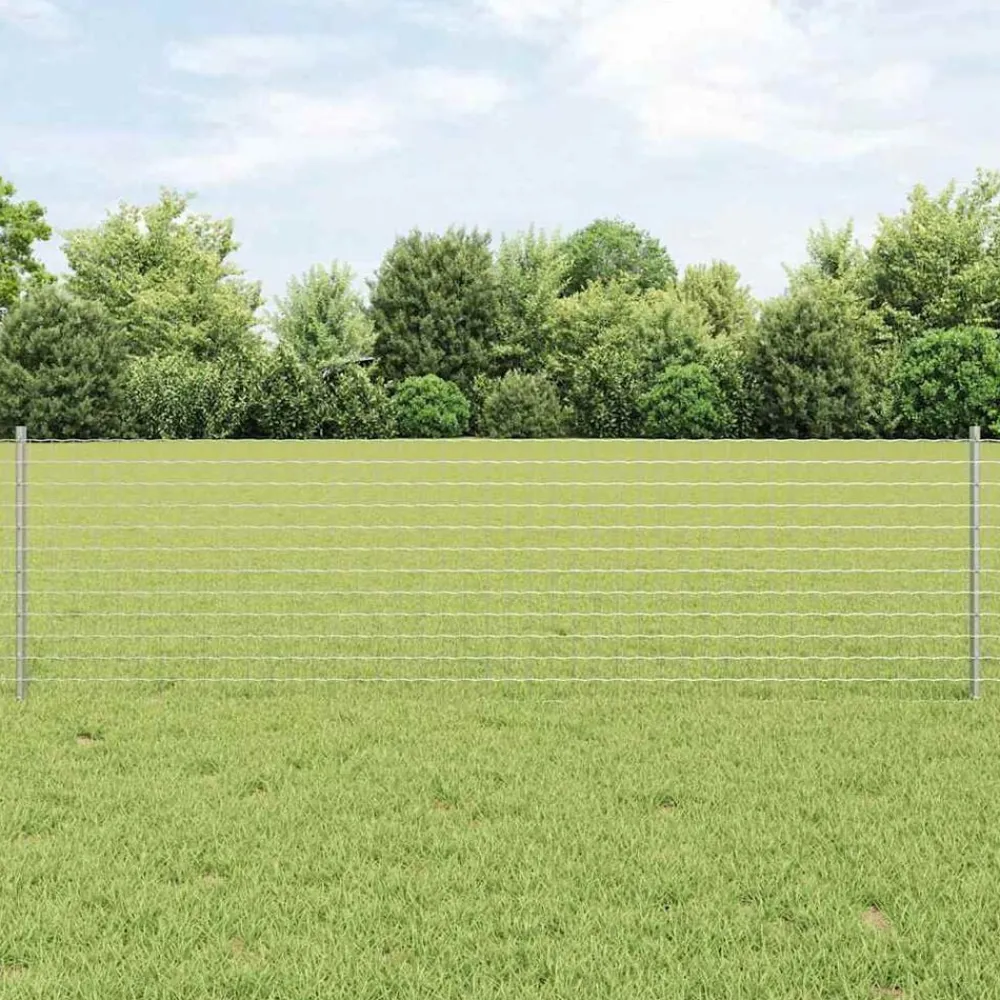 vidaXL Poste de Valla 44 pcs Plateado 100 cm Acero Acero galvanizado/plata Online