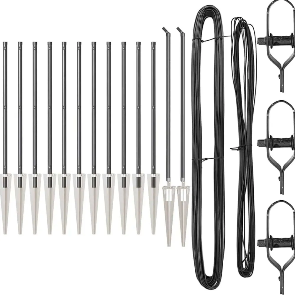 vidaXL Poste de Valla 13 pcs Acero Gris Best