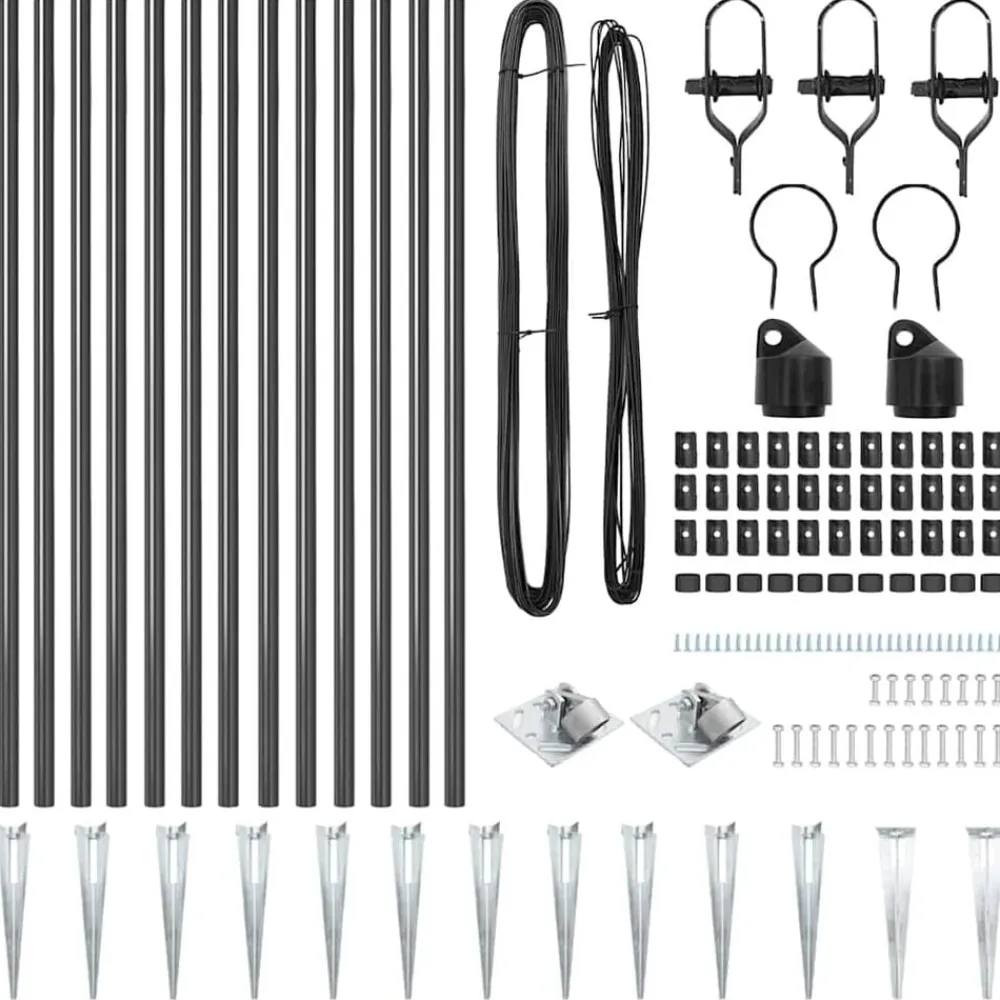 vidaXL Poste de Valla 13 pcs Acero Gris Best