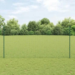 vidaXL Vallas De Jardín-Poste de Valla 44 pcs Verde 200 cm Acero