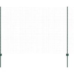 vidaXL Vallas De Jardín-Poste de Valla 44 pcs Verde 200 cm Acero