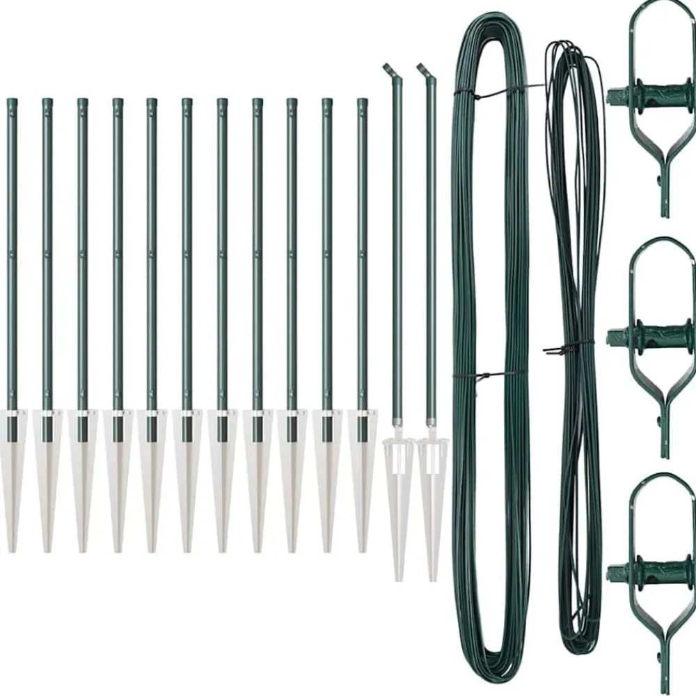 vidaXL Vallas De Jardín-Poste de Valla 13 pcs Acero