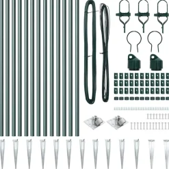 vidaXL Vallas De Jardín-Poste de Valla 13 pcs Acero