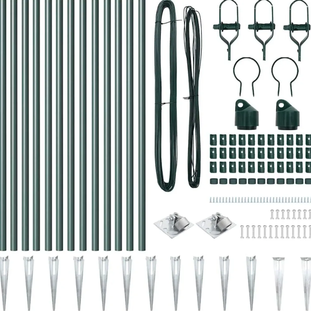 vidaXL Vallas De Jardín-Poste de Valla 13 pcs Acero