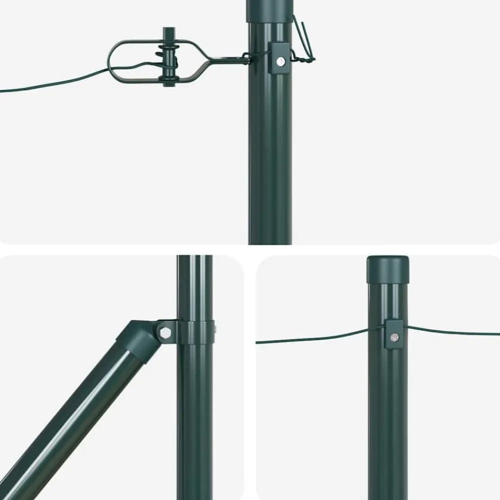 vidaXL Vallas De Jardín-Poste de Valla 13 pcs Acero
