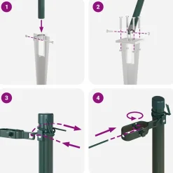 vidaXL Vallas De Jardín-Poste de Valla 13 pcs Acero