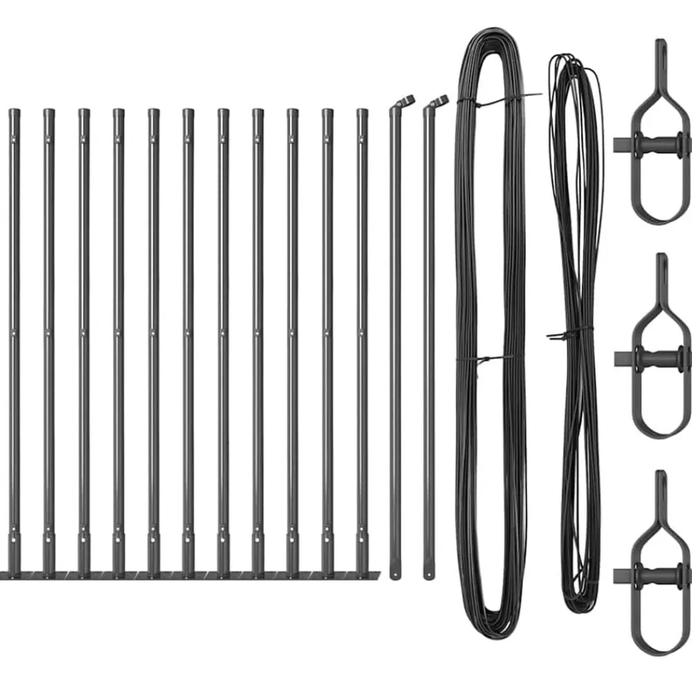vidaXL Poste de Valla 13 pcs Acero Gris Best