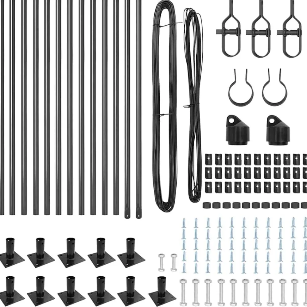 vidaXL Poste de Valla 13 pcs Acero Gris Best