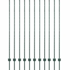 vidaXL Poste de Valla 11 pcs Verde 150 cm Acero Acero/verde Online
