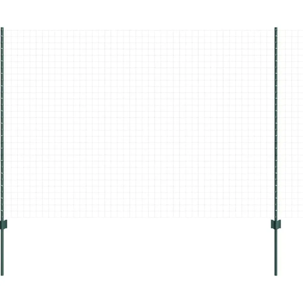 vidaXL Poste de Valla 11 pcs Verde 150 cm Acero Acero/verde Online