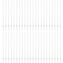 vidaXL Vallas De Jardín-Poste de Valla 44 pcs Plateado 200 cm Acero