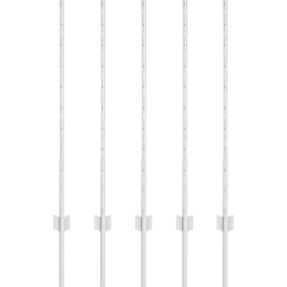 vidaXL Vallas De Jardín-Poste de Valla 5 pcs Plateado 100 cm Acero