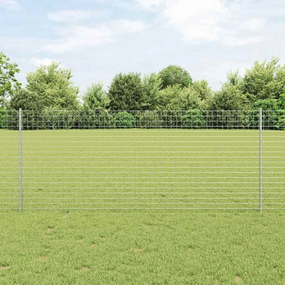 vidaXL Vallas De Jardín-Poste de Valla 5 pcs Plateado 100 cm Acero
