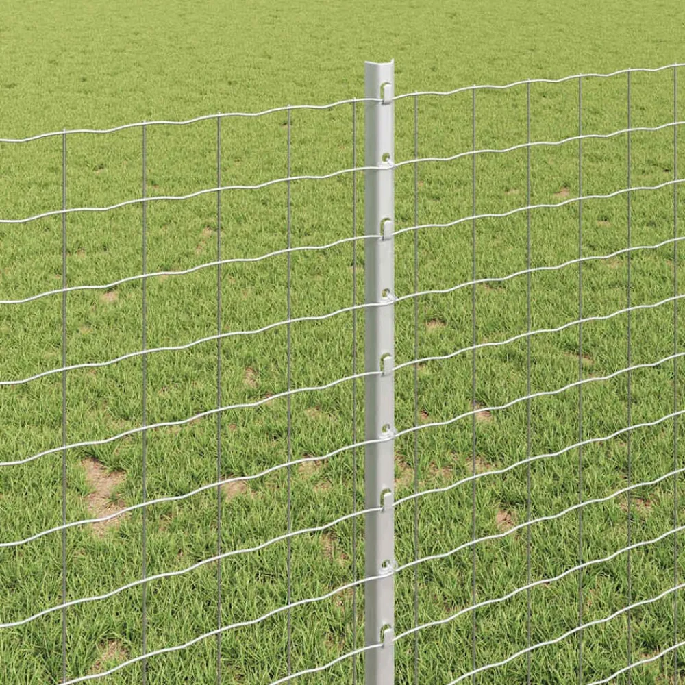 vidaXL Vallas De Jardín-Poste de Valla 5 pcs Plateado 100 cm Acero