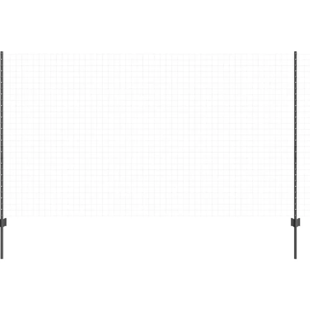 vidaXL Vallas De Jardín-Poste de Valla 44 pcs Gris 180 cm Acero