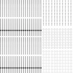 vidaXL Vallas De Jardín-Poste de Valla 44 pcs Gris 180 cm Acero