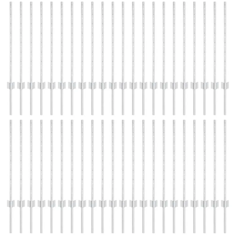 vidaXL Poste de Valla 44 pcs Plateado 120 cm Acero Acero galvanizado/plata Online