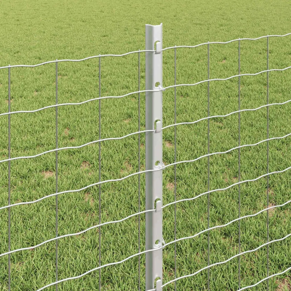 vidaXL Poste de Valla 44 pcs Plateado 120 cm Acero Acero galvanizado/plata Online