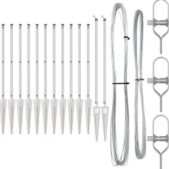 vidaXL Vallas De Jardín-Poste de Valla 13 pcs Plateado Acero