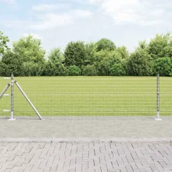 vidaXL Vallas De Jardín-Poste de Valla 13 pcs Plateado Acero