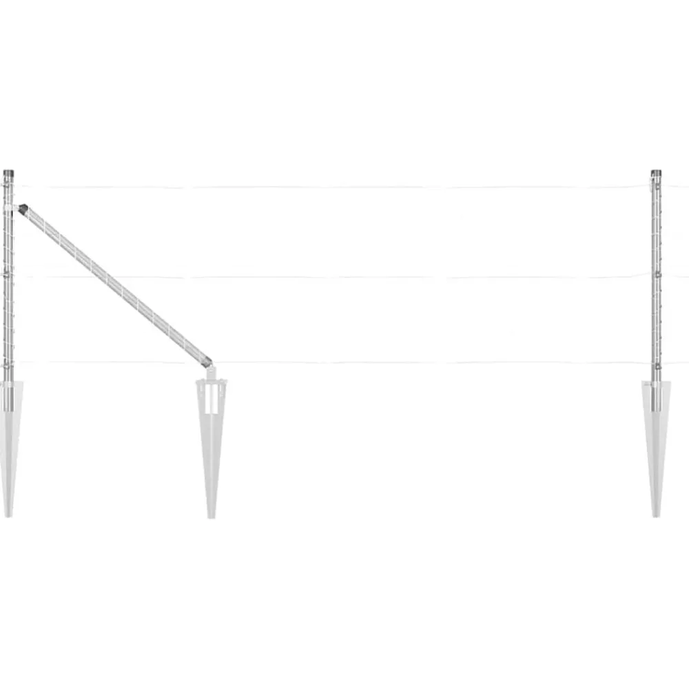 vidaXL Poste de Valla 26 pcs Gris 3,2 x 3,2 x 105 cm Acero galvanizado