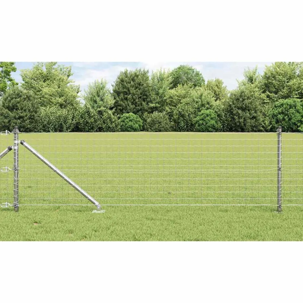 vidaXL Poste de Valla 26 pcs Gris 3,2 x 3,2 x 105 cm Acero galvanizado