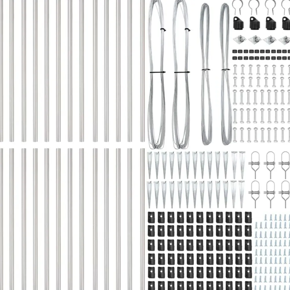 vidaXL Poste de Valla 26 pcs Gris 3,2 x 3,2 x 105 cm Acero galvanizado