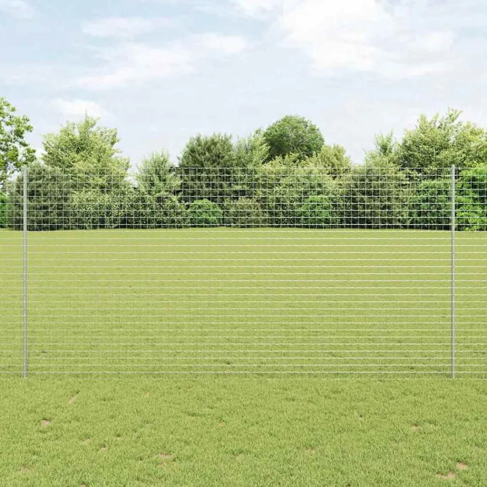 vidaXL Vallas De Jardín-Poste de Valla 11 pcs Plateado 150 cm Acero