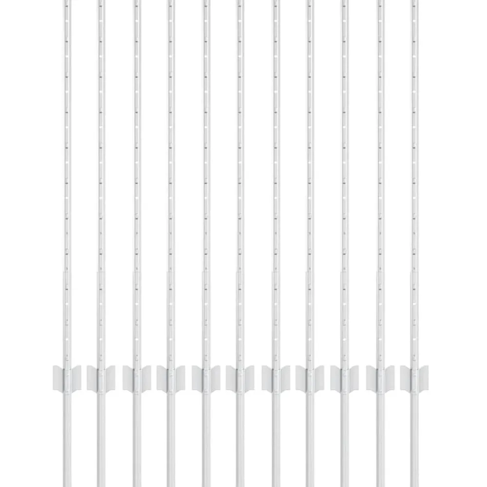 vidaXL Poste de Valla 11 pcs Plateado 100 cm Acero Acero galvanizado/plata Best