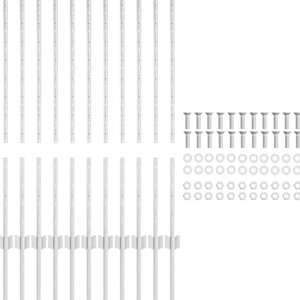 vidaXL Poste de Valla 11 pcs Plateado 100 cm Acero Acero galvanizado/plata Best