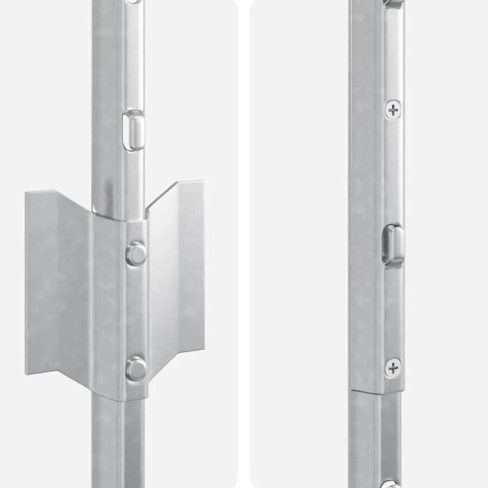 vidaXL Poste de Valla 11 pcs Plateado 100 cm Acero Acero galvanizado/plata Best